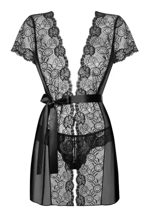 Пеньюар Obsessive Alluria peignoir & thong L/XL Львов