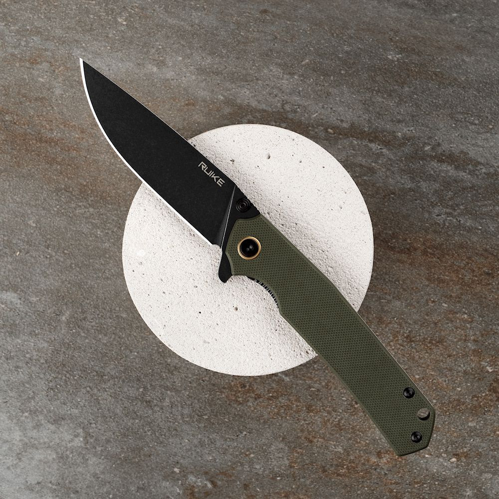 Ніж складаний туристичний Ruike P801-G, (8.6 см) 14C28N / G10 оливковий Киев - изображение 18