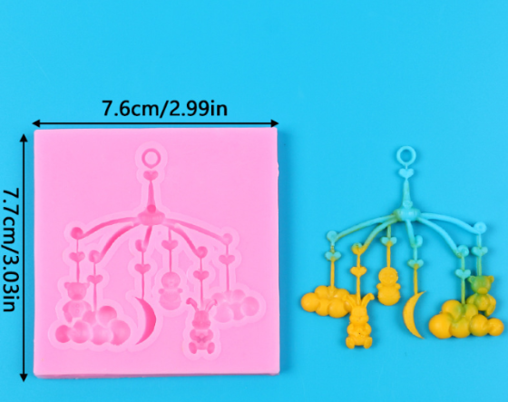 Силиконовая форма Мобиль для младенца 77 на 76 мм розовый Киев