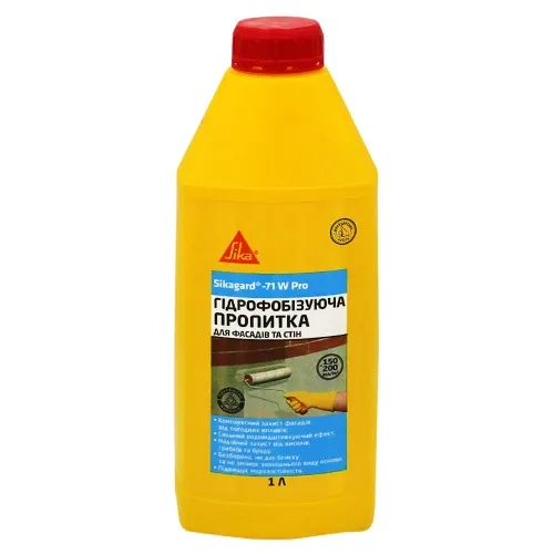 Гідрофобізуюче просочення для захисту фасадів на водній основі Sika Sikagard-71 W Pro 1 л Київ