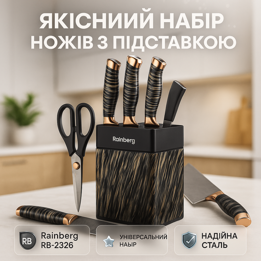 Качественные ножи для дома, Стальные кухонные ножи, Набор ножей для каждой кухни, Наборы ножей EG-25 Львов - изображение 9