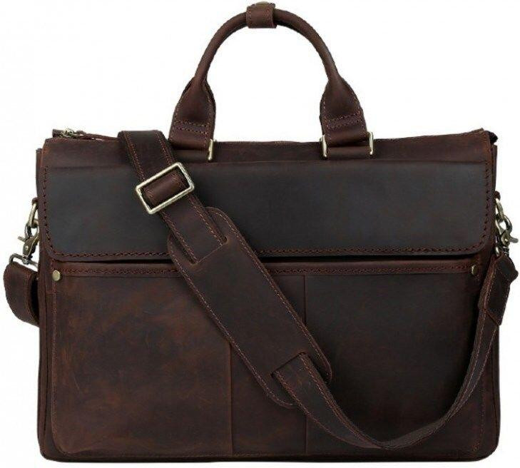 Сумка Vintage 14565 з натуральної шкіри Коричнева Київ - фото 5