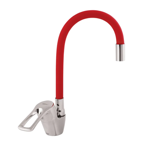 Кухонный смеситель Zerix YUB 181 с красным гибким изливом ZX0435 Харьков