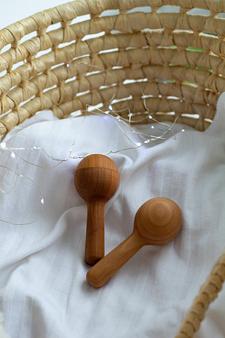 Деревянная детская погремушка маракас WooolyWool Киев - изображение 2