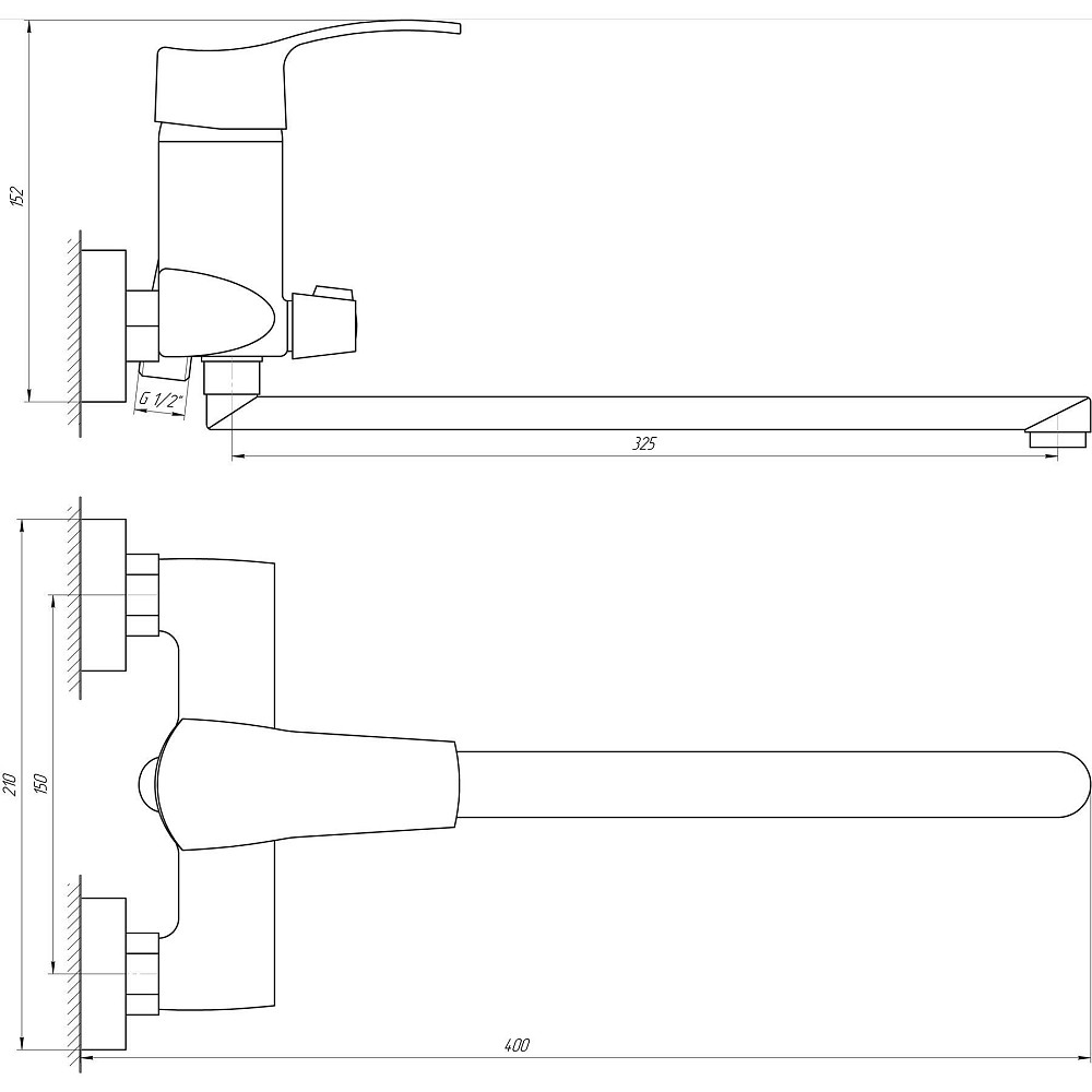Змішувач для ванної Globus Lux QUEENSLAND GLQU-0208 EURO латунь L350мм(картридж Sedal) Тернополь - изображение 8