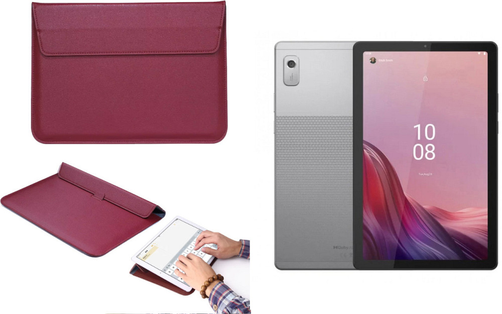 Чохол-конверт VitoCase для Lenovo Tab M9 TB-310FU, з функцією підставки для планшета Бордовий Київ - фото 1