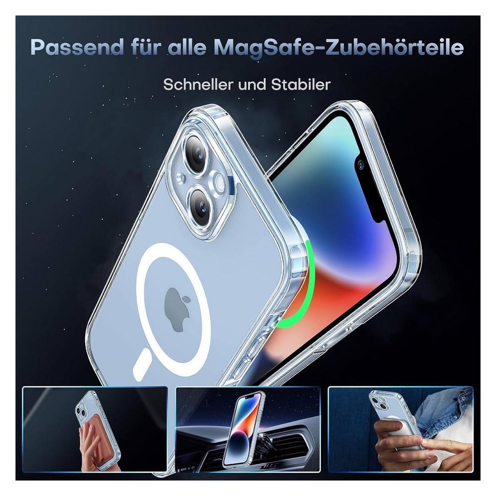 Чохол накладка для iPhone 14 MagSafe TOCOL прозорий TPU повний захист камери ударостійкий з 2 захисними скельцями Київ - фото 5