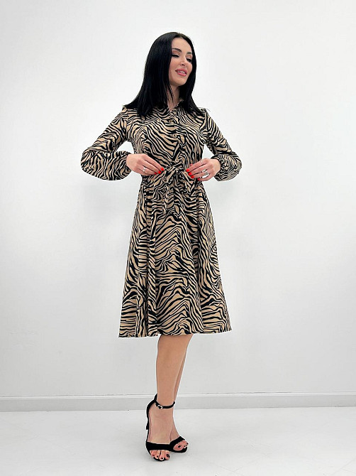 Повсякденна сукня міді "Kate" оптом | Батал | Разпродаж моделі Капучіно, 54-56 Київ - фото 4