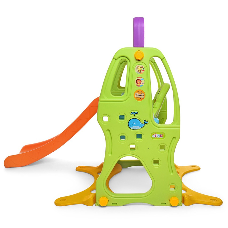 Дитяча гірка-гойдалка HF-H002 пластик, з баскетбольним кільцем Вінниця - фото 2