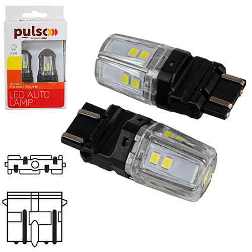 LED лампа PULSO 3157 габаритна 12SMD-2835, 2 контакти, 9-36В, 550/100лм, біле світло Харків