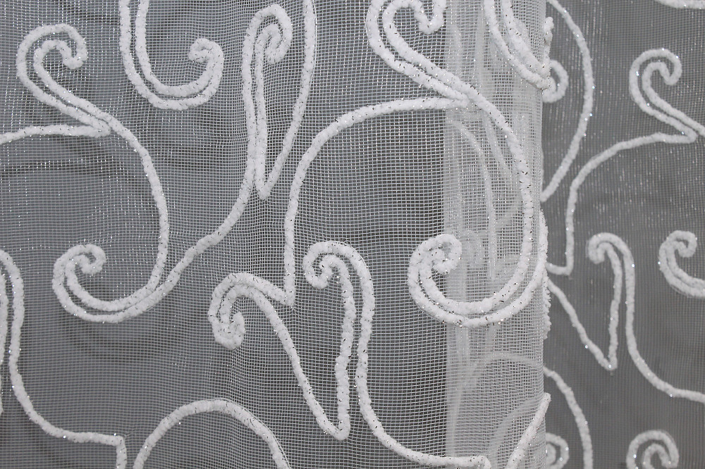 Тюль VR-Textil 1414т Фатин с вышивкой Белый 300х270 см (42-0207) Киев - изображение 5