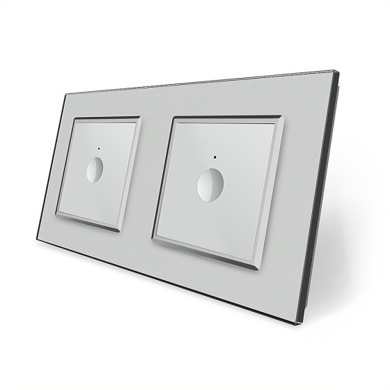 LIVOLO Сенсорний прохідний/перехресний вимикач Sense 2 сенсора (1-1) Livolo сірий скло (VL-C7FC Коломия