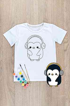 Футболка-раскраска детская Пингвин топ Киев