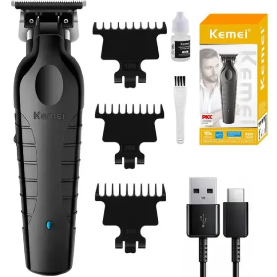 Аккумуляторная машинка для стрижки + 3 насадки, USB, Kemei KM-2299 Коломыя