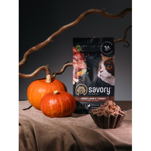 Корм сухий Savory Adult Cat Sensitive Digestion Fresh Lamb and Turkey для дорослих котів з чутливим травленням зі свіжою ягн Київ - фото 7