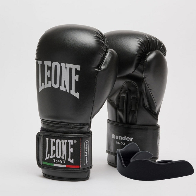 Боксерські рукавиці Leone GN383 THUNDER Black 8 унцій (капу в комплекті) Каменское - изображение 1