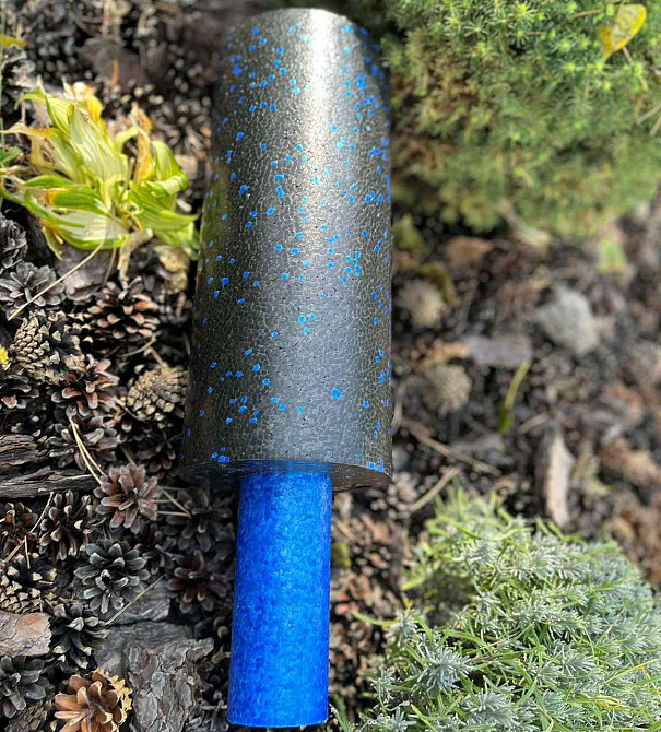 Масажний ролик (роллер) гладкий PowerPlay PP-4348 2 in 1 EPP Foam Roller Чорно/Синій (33x14см.) Кам'янське - фото 7