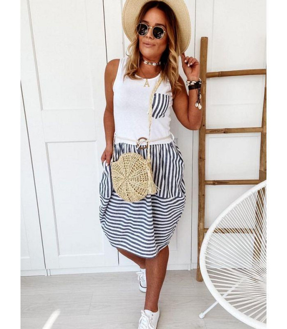 Плаття літнє у смужку "Laura" оптом | Норма і батал | Розпродаж моделі Київ - фото 6