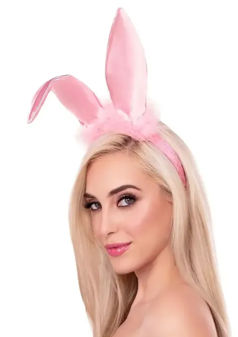 Ушки зайки Leg Avenue Bendable Marabou Trimmed Satin Bunny Ears Pink Львов - изображение 3