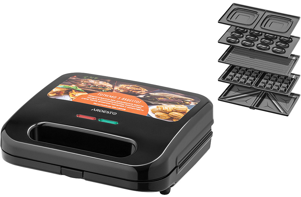 Мультимейкер ARDESTO 700Вт, комплект-5 пластин, корпус-пластик, чорний Киев - изображение 1