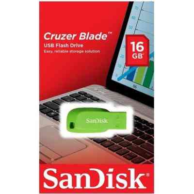USB флеш накопичувач SanDisk 16GB Cruzer Blade Green USB 2.0 (SDCZ50C-016G-B35GE) Вінниця
