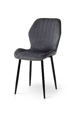 Стілець Леон  чорний/велюр темно-сірий Київ