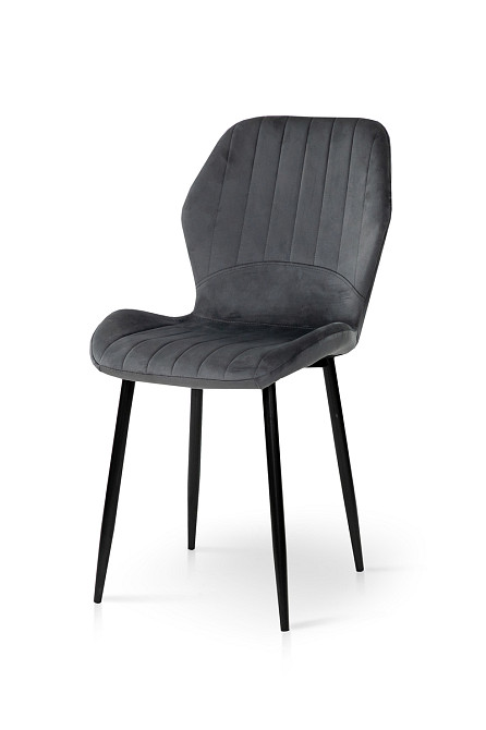 Стілець Леон  чорний/велюр темно-сірий Київ - фото 1
