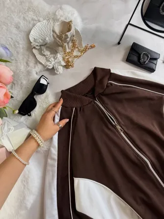 Женский спортивный костюм с двумя нитями и молнией и регулируемыми брюками Одесса