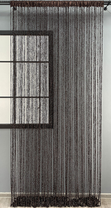 Шторы-нити спираль с люрексом Венге 300х300см 1 шт (61-070) Киев - изображение 3