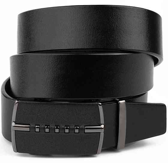 Ремінь чоловічий з пряжкою автомат матовою Vintage 20318 Чорний Київ