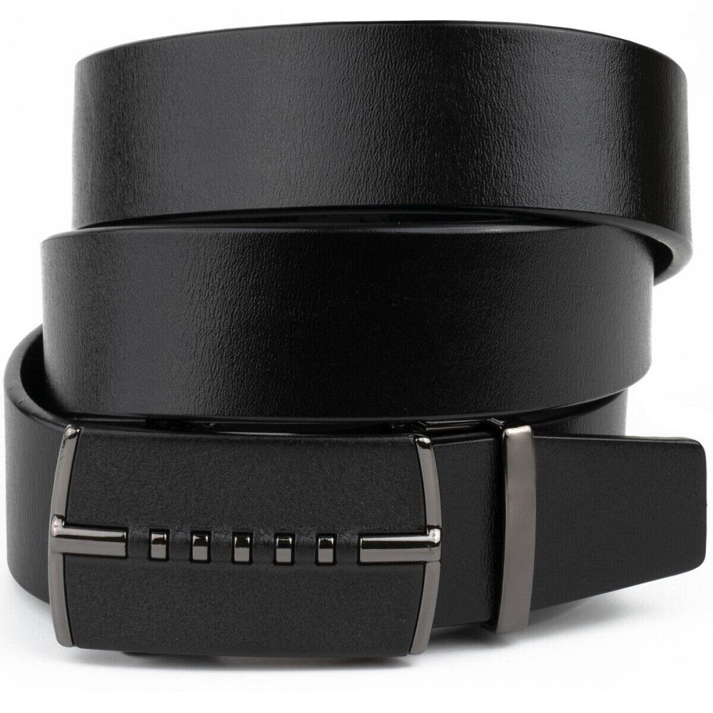 Ремінь чоловічий з пряжкою автомат матовою Vintage 20318 Чорний Київ - фото 1
