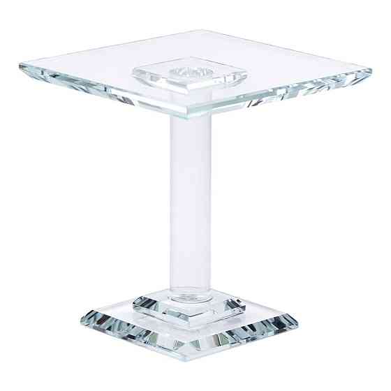 Скляна тортовниця на ніжці 12×12 см для тортів і капкейків Київ