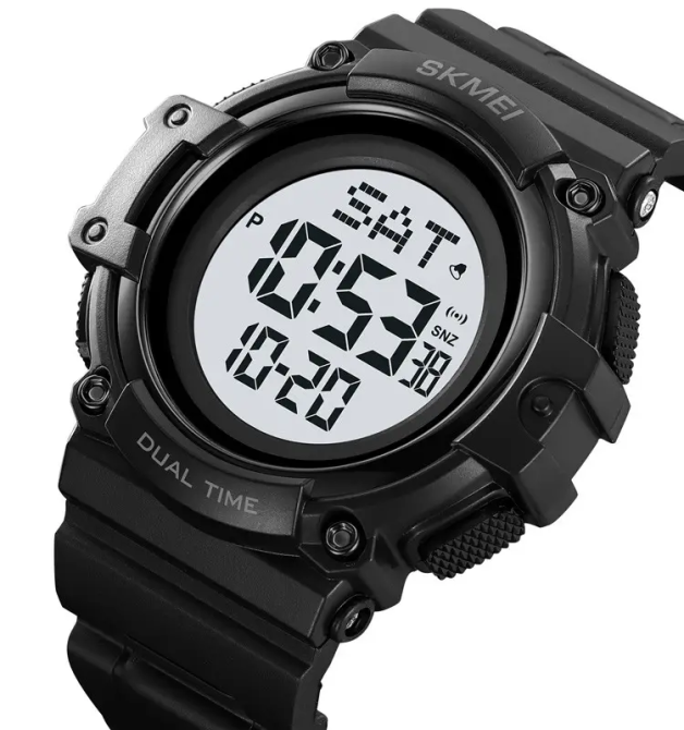 Часы мужские наручные Skmei 2230 Черный с белым циферблатом Киев - изображение 2