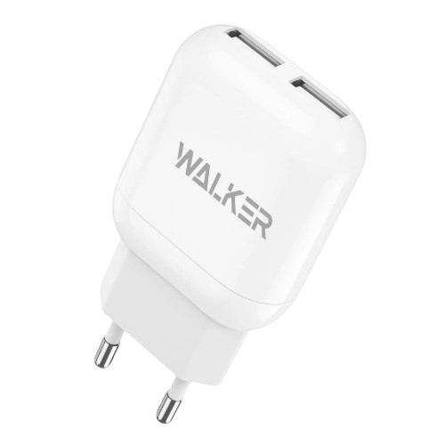 Зарядний пристрій мережевий 2USB 2,1А білий WALKER WH-33 Житомир - изображение 3