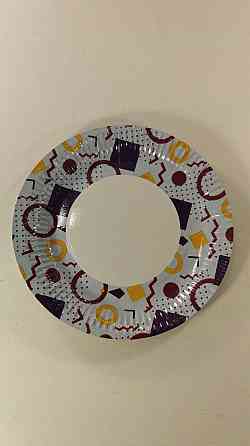 Тарілка паперова, ламінована 18 см малюнок Блакитна 50шт (1 пач.) Харків