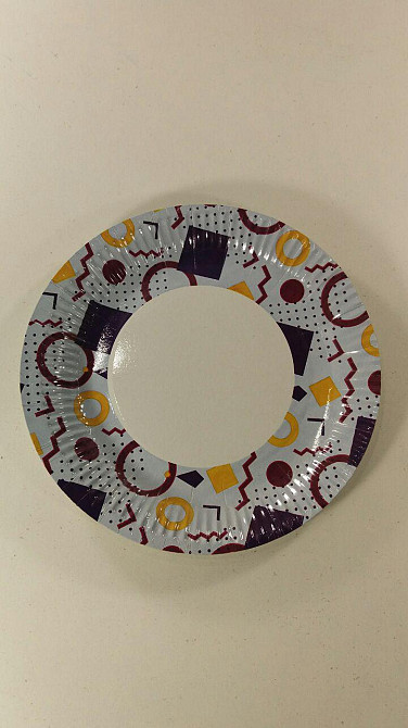 Тарілка паперова, ламінована 18 см малюнок Блакитна 50шт (1 пач.) Харків - фото 1