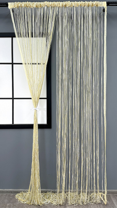 Шторы-нити Rovi Premium с люрексом Кремовый 300х300см 1 шт (61-116) Киев - изображение 3