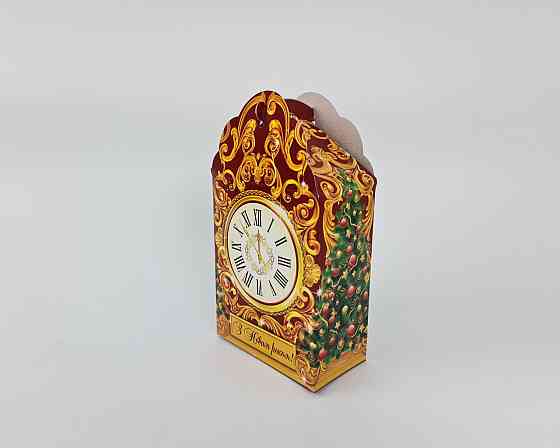 Праздничная упаковка  для новогодних подарков (700грм) Часы №225с (1 шт) Харьков