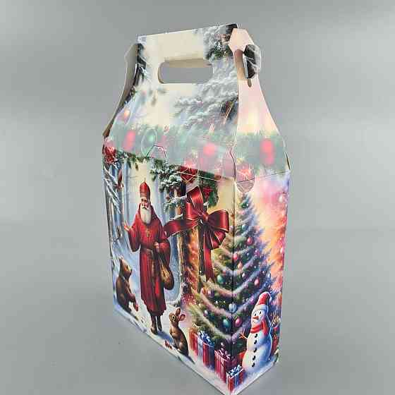 Новогодняя подарочная картонная упаковка для конфет (600грм) №225 