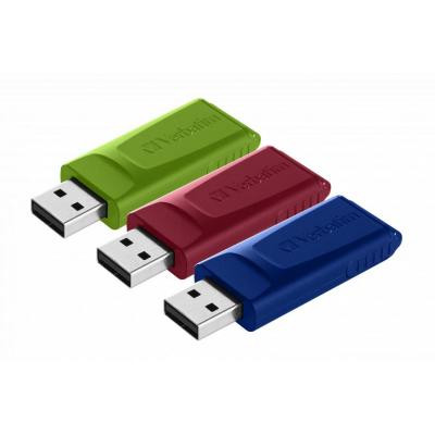 USB флеш накопичувач Verbatim 3x16GB Slider Red/Blue/Green USB 2.0 (49326) Вінниця - фото 1