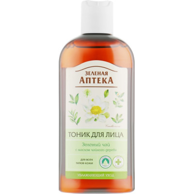 Тоник для лица Зелена Аптека Зеленый чай С маслом чайного дерева 200 мл (4823015929663) Винница - изображение 1