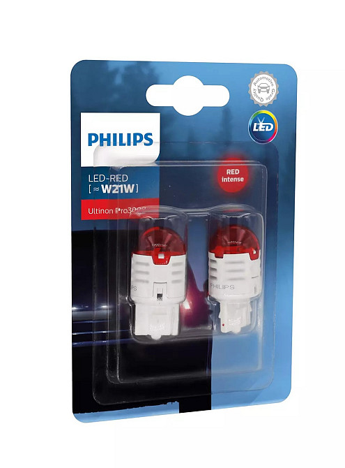 Комплект светодиодных ламп Philips 11065U30RB2 W21W LED 12V Ultinon Pro3000 RED Харьков - изображение 1