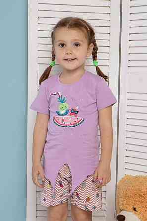 Піжама дитяча Комплект на дівчинку з шортики — літні фрукти Nicoletta 85318 7-8 Київ