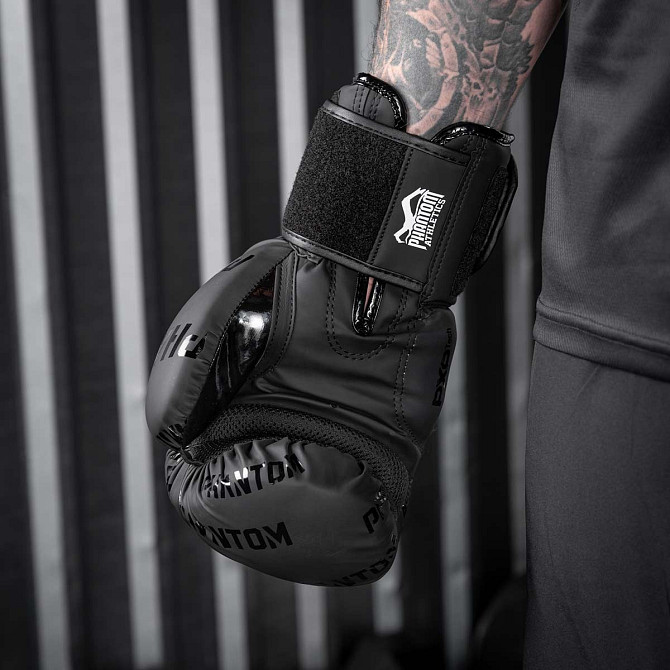 Боксерські рукавиці Phantom APEX Velcro Black 12 унцій (Бинти 4м. в подарунок) Каменское - изображение 9