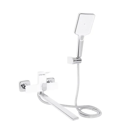 Змішувач для ванни Qtap Presto з душовим гарнітуром QTPRE2601CRW45578 білий/хром Київ