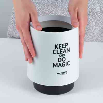 Кошик для паперів Axent Настільний контейнер для сміття, круглий, білий (2131-21-A) Вінниця