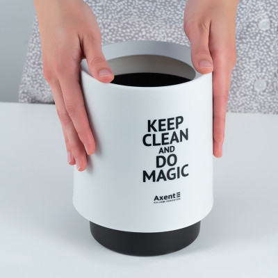 Кошик для паперів Axent Настільний контейнер для сміття, круглий, білий (2131-21-A) Вінниця - фото 5