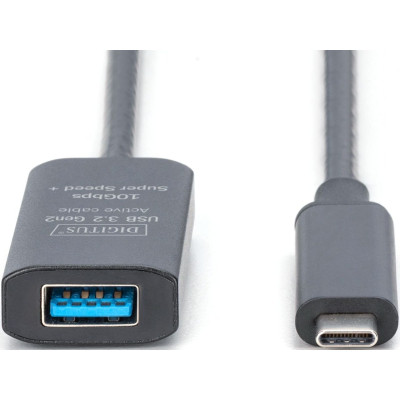 Дата кабель USB-С Male to USB-A Female 10.0m USB3.2 Gen2 Active 10G Digitus (DA-73113) Вінниця - фото 2