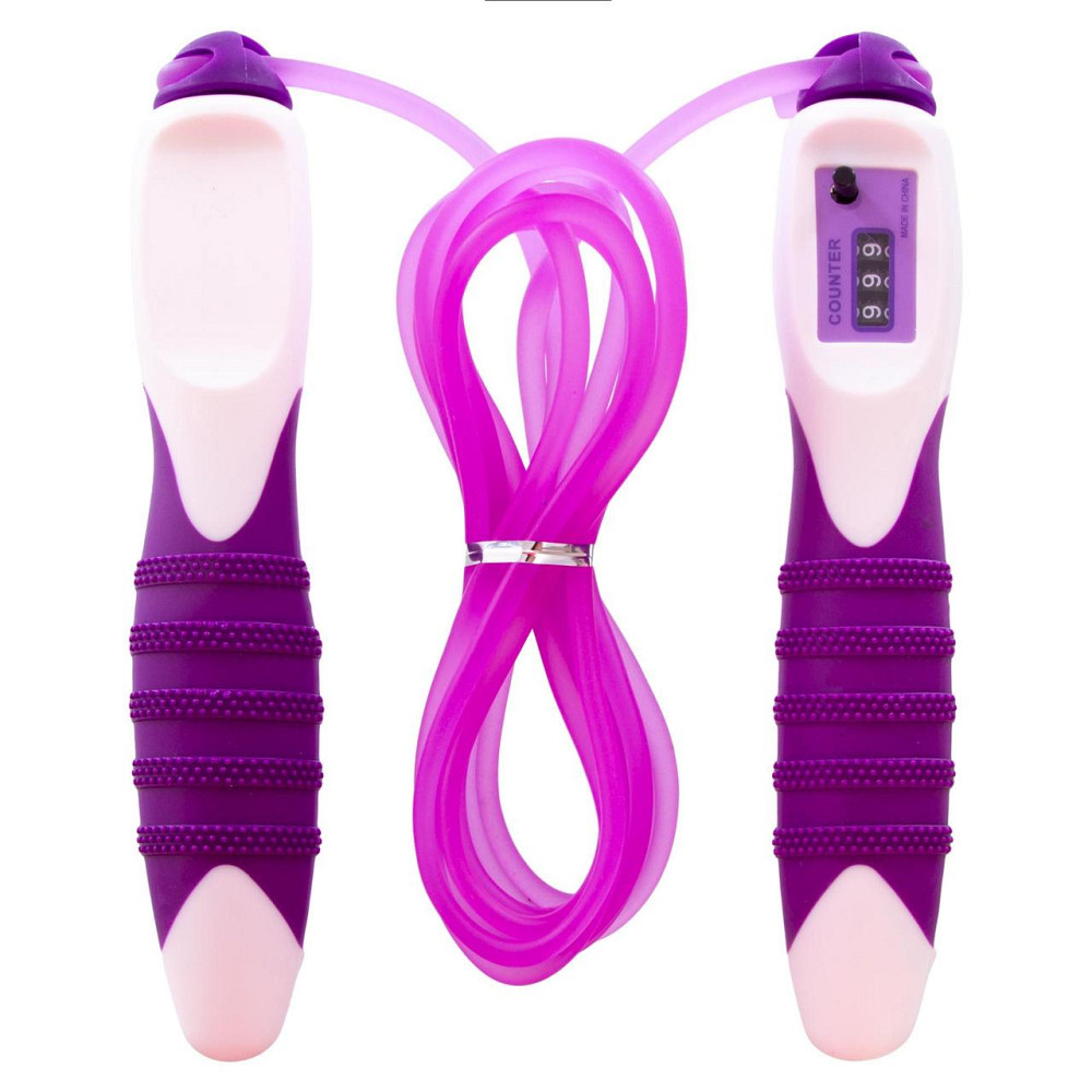 Скакалка со счетчиком и PVC жгутом JPL-1233 Вишнёвое - изображение 1
