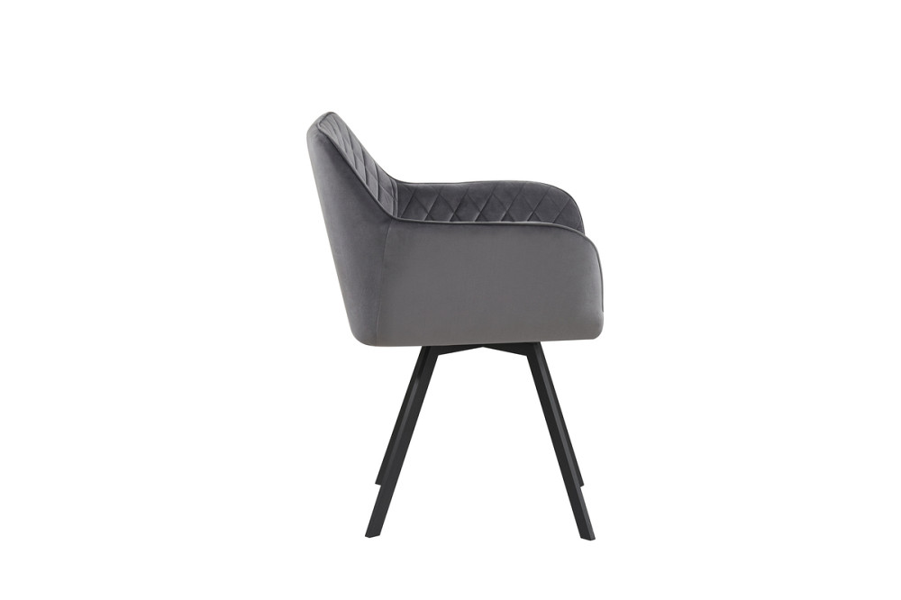 Стілець поворот Імпульс, чорний/велюр темно-сірий Днепр - изображение 3